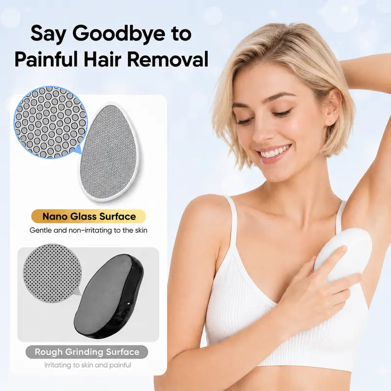 White Crystal Hair Eraser with Nano Glass Surface for Arms and Legs [YQT:ULO-261007-007:b8125fddf72b06f7]