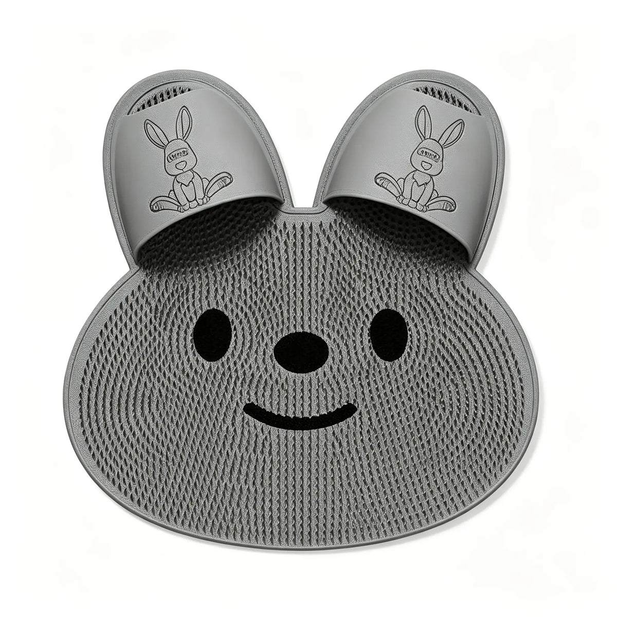 Rabbit Shaped Shower Foot Scrub Mat with Smiling Face Design [YQT:ULO-261007-006:a0ee4ebbaae35340]