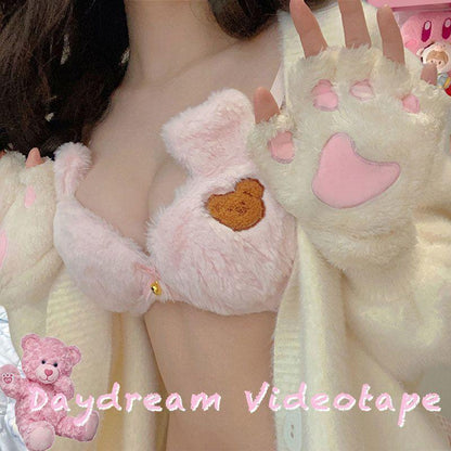 Plush Animal Design Bra and Brief Set in Multiple Colors [YQT:ULO-261017-001:9b4676478ea1c107]