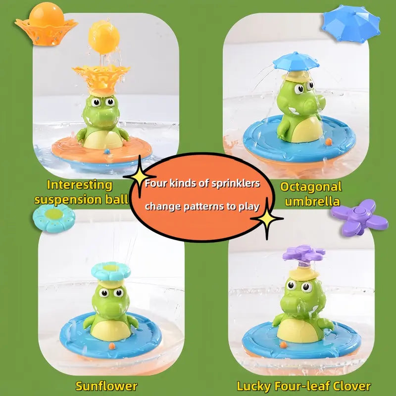 Floating Crocodile Bath Toy with Colorful Lights and Four Sprinkler Designs [YQT:ULO-261008-011:756e52afef164955]
