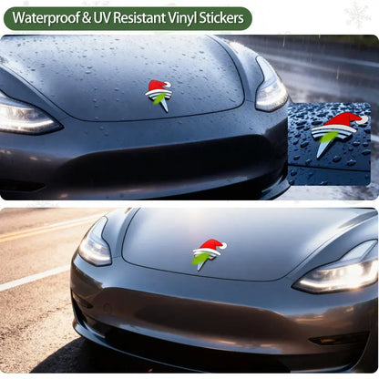 Santa Hat Christmas Stickers for Car Emblems, Laptops and Water Bottles [YQT:ULO-260925-001:351d9e410ab9095d]