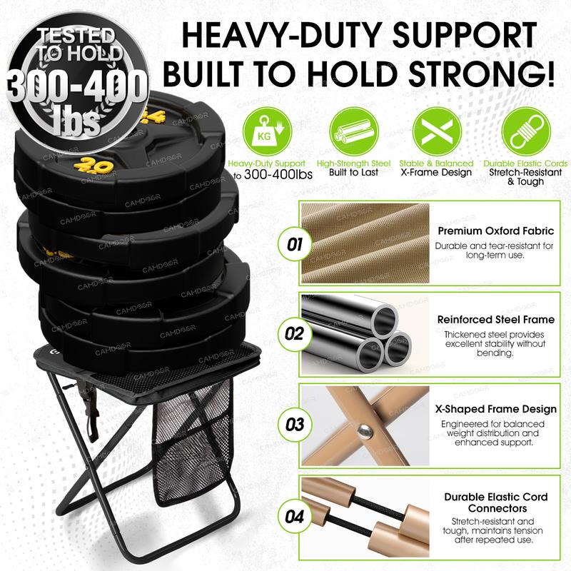 Portable Folding Camping Stool with Mesh Storage Pocket and Carry Strap [YQT:ULO-261029-001:3c144c2b0295eecd]