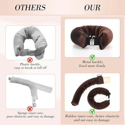 Heatless Hair Curling Set with Three Flexible Rods and Brown Head Scarf [YQT:ULO-260918-005:769a1fac73ff4ab3]