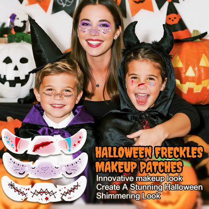 24-Piece Decorative Freckle Face Patches with Halloween and Glitter Designs [YQT:ULO-260914-003:0feaf2639ca02415]