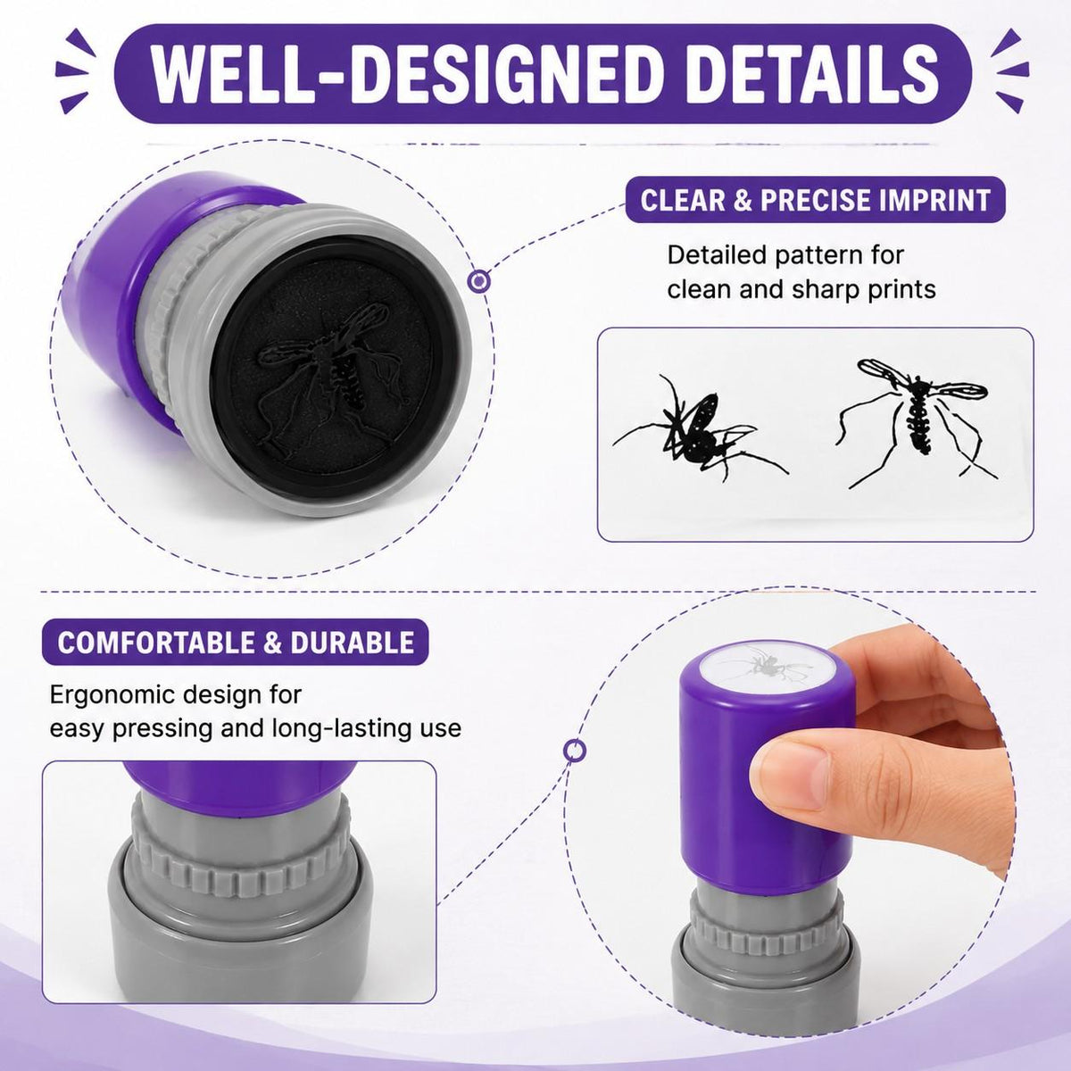 Mosquito Self-Inking Stamps with Novelty Insect Designs for Paper Crafts [YQT:ULO-261029-002:ed1bf032cb02d6f4]