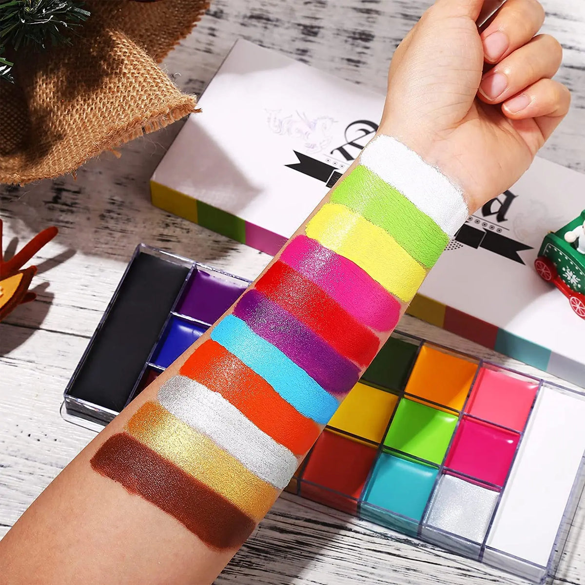 UCANBE Athena 20-Color Face and Body Paint Palette for Halloween Makeup [YQT:ULO-260920-003:b41b6efdbf8a33b8]