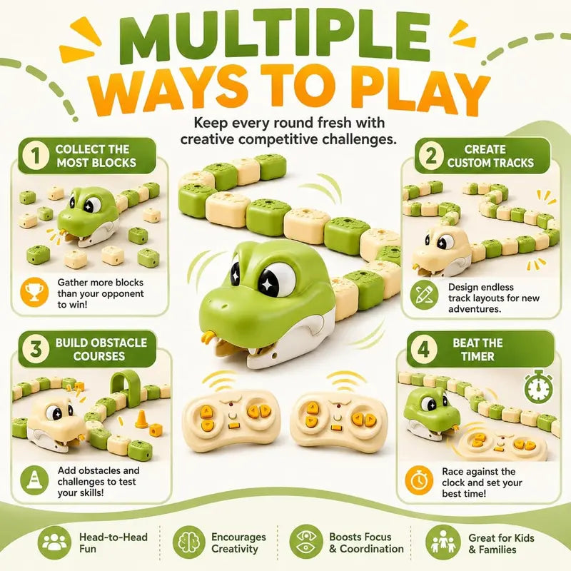 Remote Control Magnetic Snake Game Toy with Collectible Tail Blocks [YQT:ULO-261008-009:75fae62baa12dc0d]