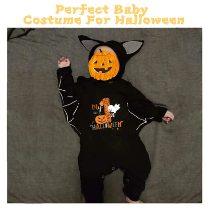 Baby My First Halloween Black Bat Costume Romper with Wing Details [YQT:ULO-260914-001:0deeaecaf47b22d0]