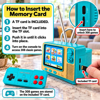Retro TV Style Gaming Console with Controller and 308 Classic Games [YQT:ULO-261013-005:e77fc1a32d995bee]