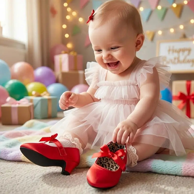 Baby Girl Bow Shoes with Pointed Toes and Decorative Heels for Photography [YQT:ULO-261002-001:92ac9491a0d37a78]