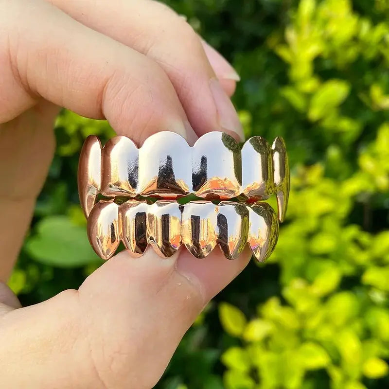 Glossy Upper and Lower Teeth Grillz with Vampire Fang Design [YQT:ULO-260925-002:ac432597abb5946d]