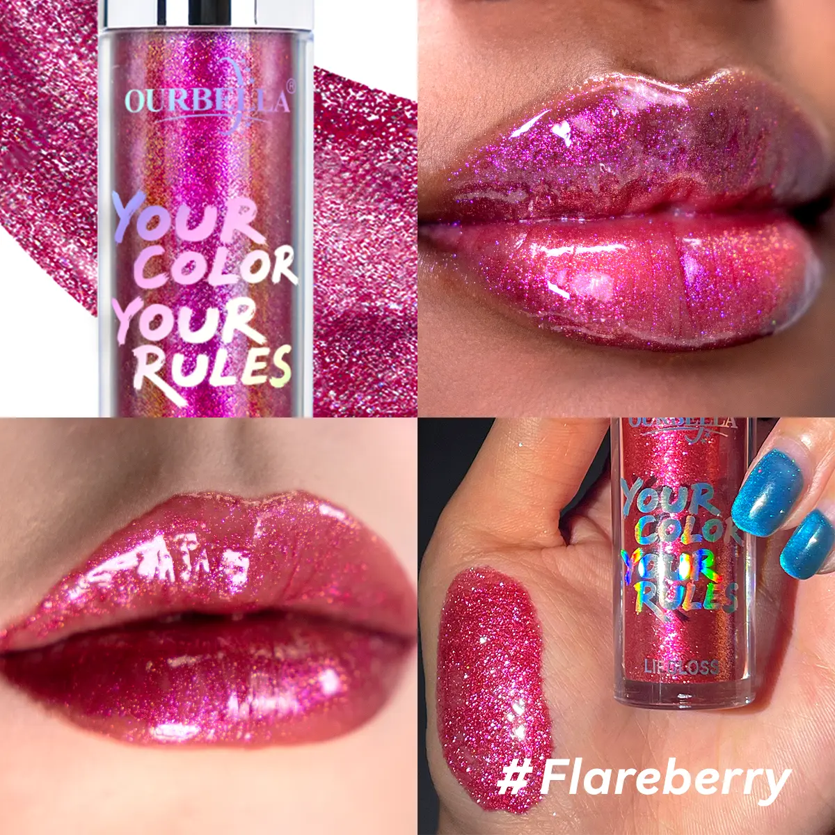 Ourbella Glitter Lip Gloss with Shimmering Color and High Shine Finish [YQT:ULO-260912-003:b8276ba08a055b77]