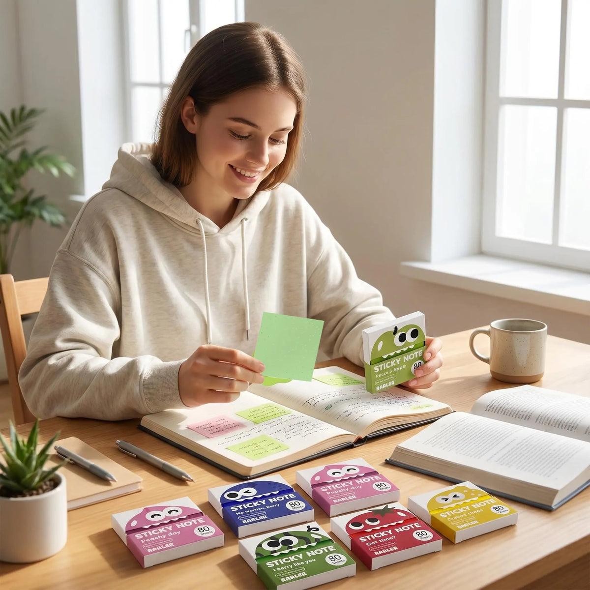 Transparent Pull-Out Sticky Notes with Colorful Fruit Character Boxes, 12 Pack [YQT:ULO-260912-005:eadb096a05355505]