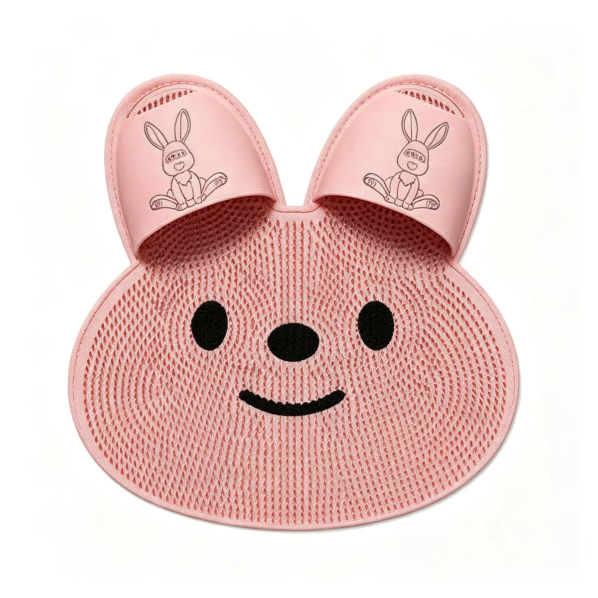 Rabbit Shaped Shower Foot Scrub Mat with Smiling Face Design [YQT:ULO-261007-006:3f110328a3eeeddf]