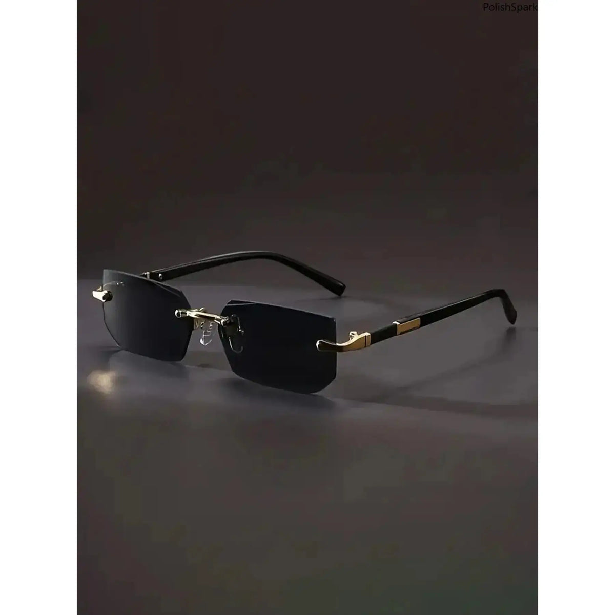 5-Piece Y2K Rimless Rectangular Sunglasses Set with Gold-Tone Details [YQT:ULO-260916-004:796d989d0db9fa57]