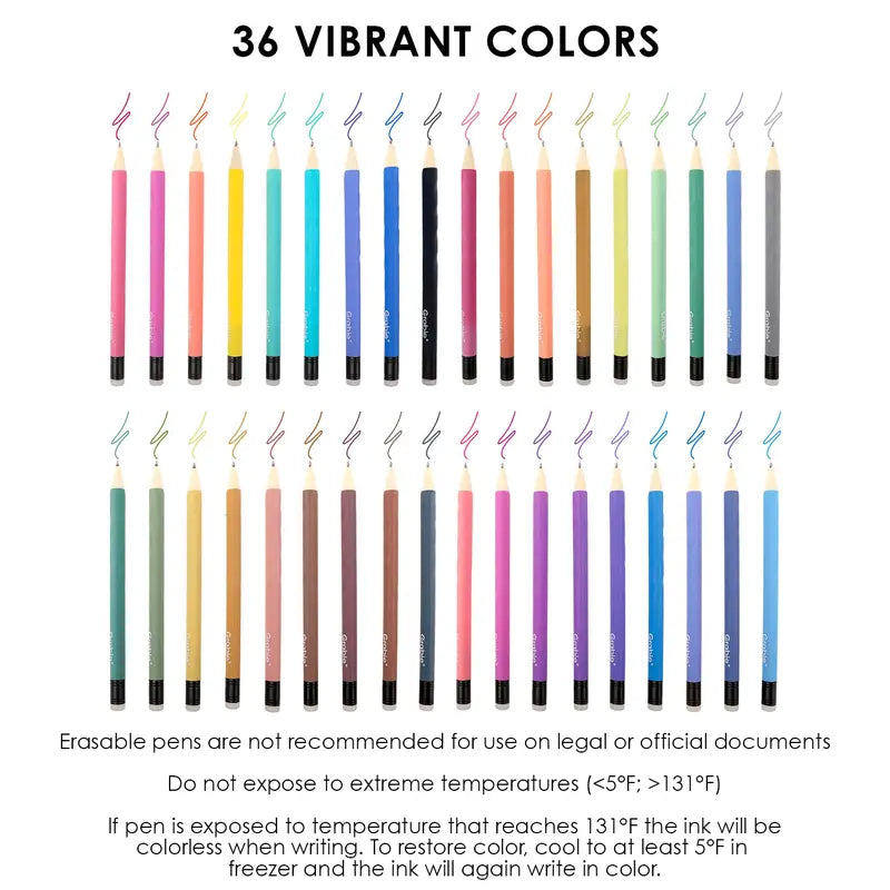 Grabie Erasable Gel Pen Set with Built-In Erasers and Colorful Pencil Design [YQT:ULO-261005-001:b1bc2527414668c3]