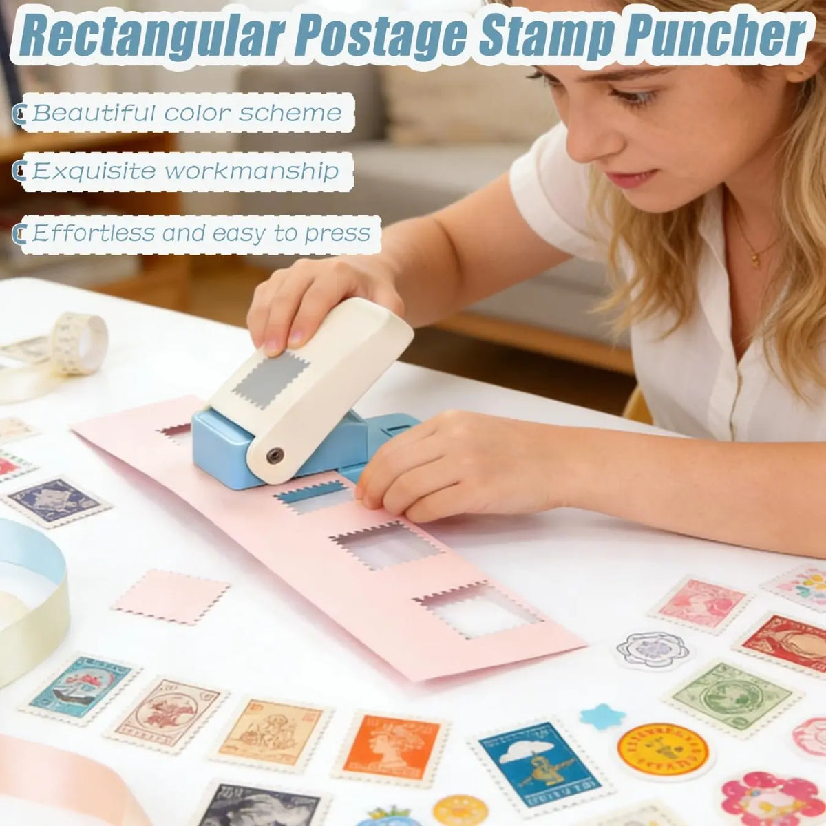 Rectangular Postage Stamp Shape Paper Punch for Scrapbooking and DIY Crafts [YQT:ULO-261013-004:6e86669167e39985]