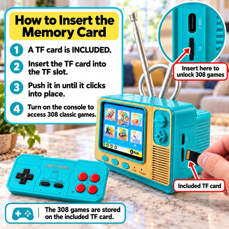 Retro TV Style Gaming Console with 308 Classic Games and Controller [YQT:ULO-261017-002:304fbdcfb6c4c7d6]