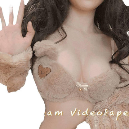 Plush Animal Design Bra and Brief Set in Multiple Colors [YQT:ULO-261017-001:ce462cb2e1497196]