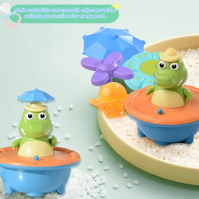 Floating Crocodile Bath Toy with Colorful Lights and Four Sprinkler Designs [YQT:ULO-261008-011:6459d5099da929b2]