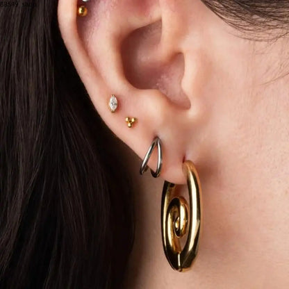 Stainless Steel Spiral Hoop Earrings in Gold and Silver Tones [YQT:ULO-260917-006:76aeb7a9ac064701]