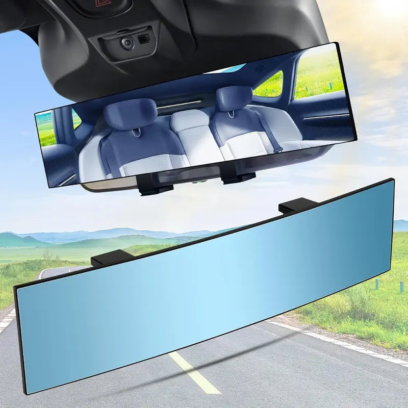 Panoramic Clip-On Car Rearview Mirror with Wide Rectangular Design [YQT:ULO-261008-006:3a4393e0809abc41]