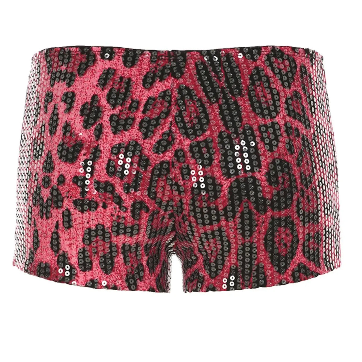 Women's Leopard Print Sequin Shorts with a Fitted Silhouette [YQT:ULO-261009-004:9d5054d4d2cb2d59]