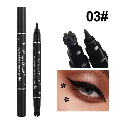 Black Double-Ended Liquid Eyeliner Pens with Wing and Decorative Stamps [YQT:ULO-261009-002:3f0dc52ce070dacf]