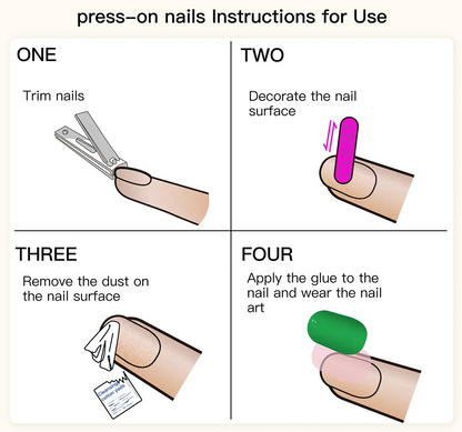 10-Piece Short Square Press-On Nails with Sparkly Rhinestones and 3D Designs [YQT:ULO-260918-004:f5aca40dc65e6e54]