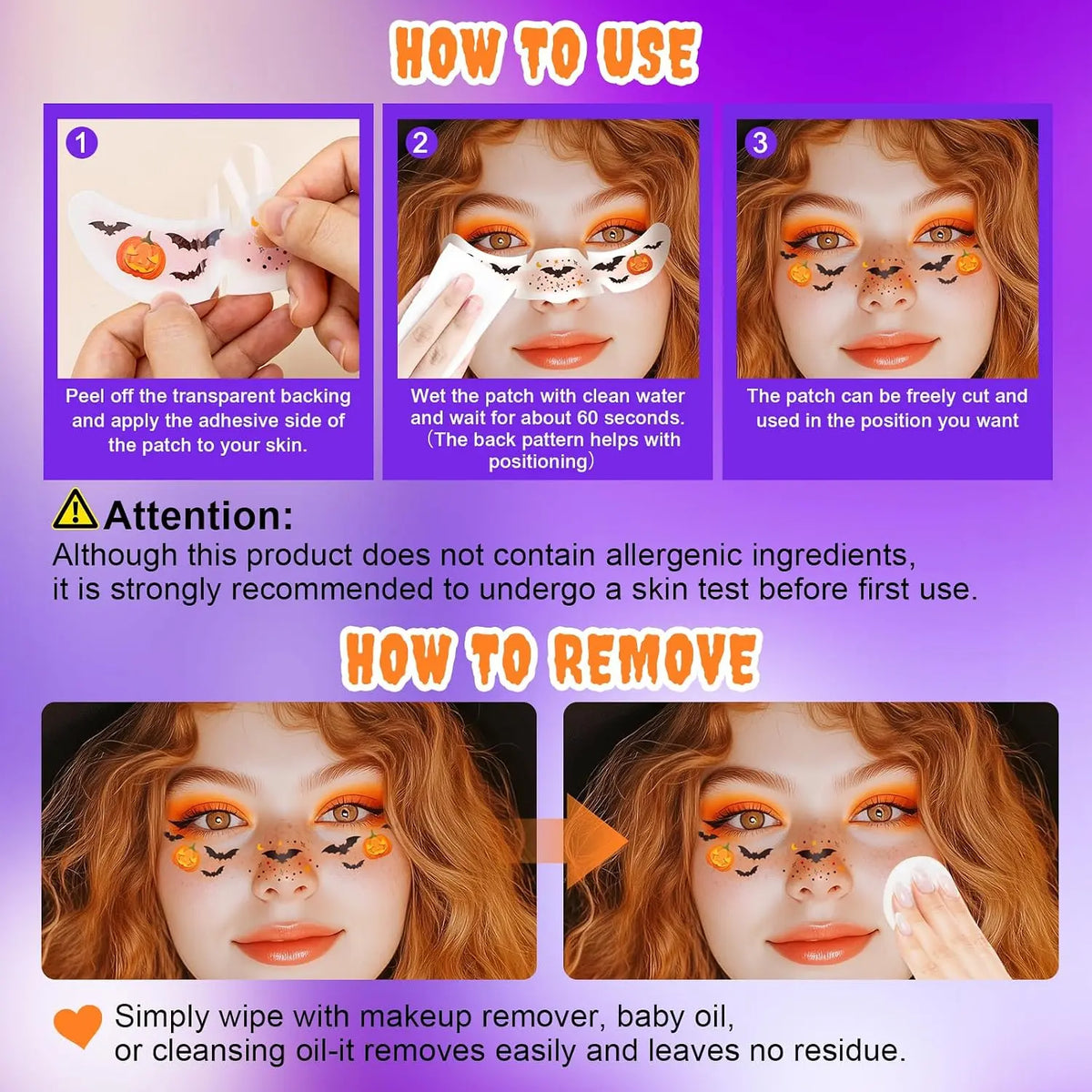 24-Piece Decorative Freckle Face Patches with Halloween and Glitter Designs [YQT:ULO-260914-003:bb1913fb1b81d2ad]
