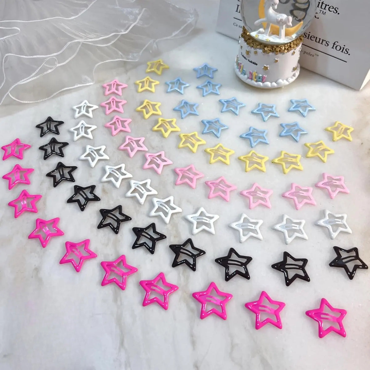 60-Piece Colorful Star-Shaped Snap Hair Clips with Open Outline Y2K Design [YQT:ULO-260912-004:ff4317084d9f3ade]