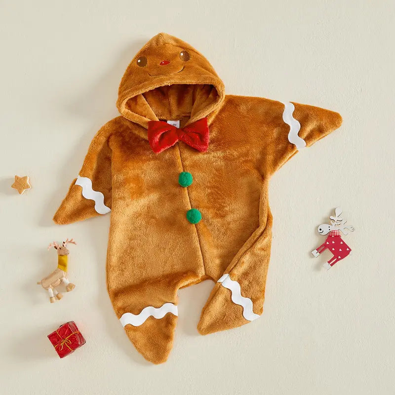 Christmas Star Shaped Hooded Baby Outfit in Gingerbread and Tree Designs [YQT:ULO-261002-002:326c4c2cd40cad5c]