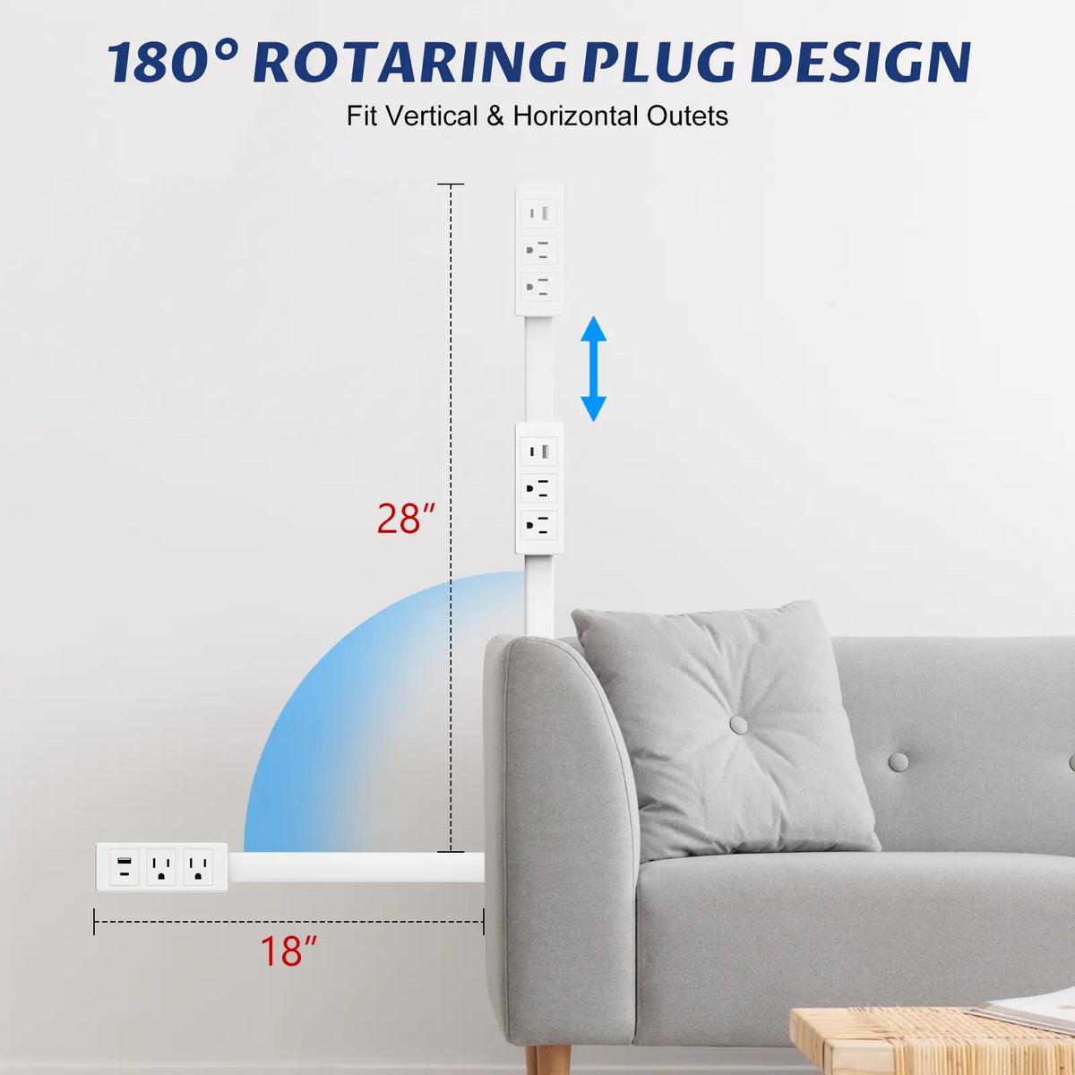 Adjustable Wall Outlet Extender with Two AC Outlets and USB Charging Ports [YQT:ULO-260924-006:cda9de52cae8a866]