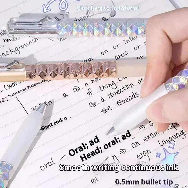 Geometric Shape-Shifting Gel Pen with Click Mechanism and Soft Grip [YQT:ULO-261006-008:727320f7f5534feb]