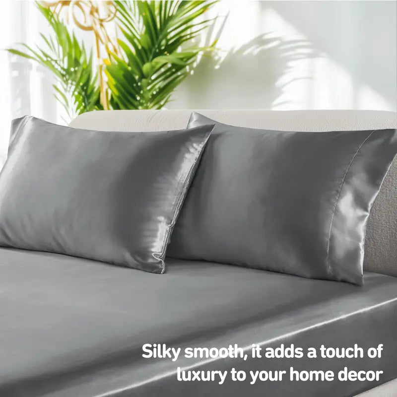 Six-Piece Solid Color Satin Bedding Set with Sheets and Pillowcases [YQT:ULO-261006-007:97f103dc759f6690]