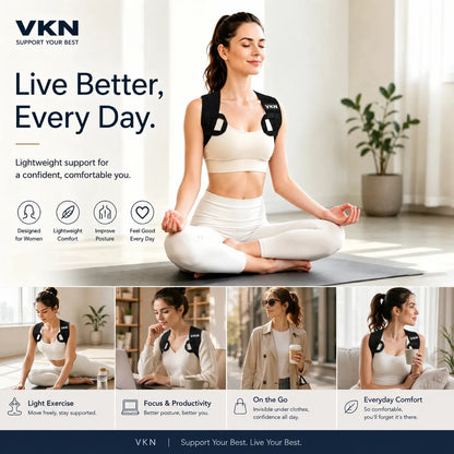 Black Elastic Posture Support Shoulder Straps with Cross Back Design [YQT:ULO-260916-012:0e8cfeb2dc112924]
