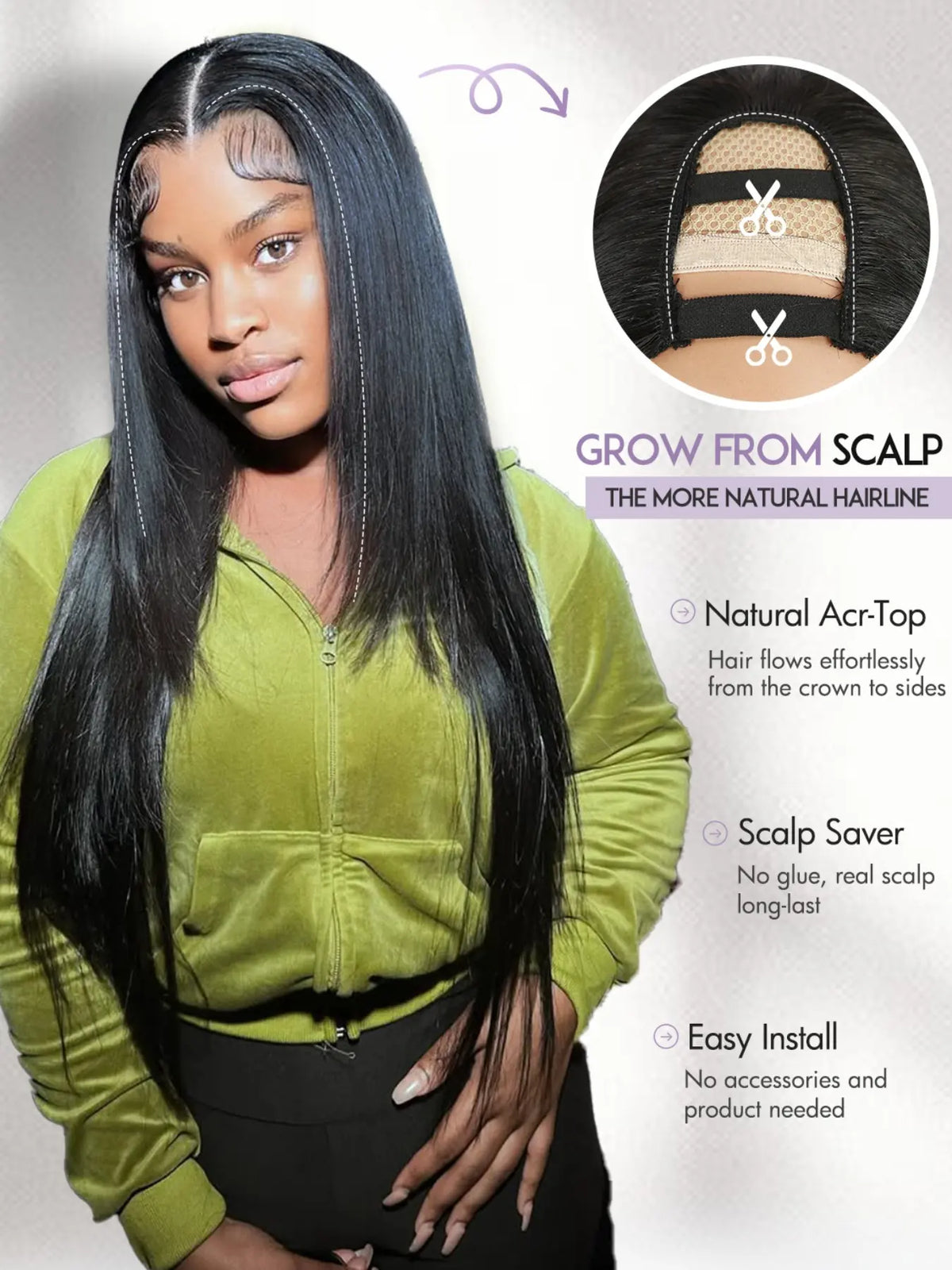 Women's Yaki Straight Layered U Part Synthetic Wig with Curved Ends [YQT:ULO-260917-004:6f1302c1a3215ac0]
