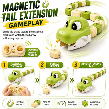 Remote Control Magnetic Snake Game Toy with Collectible Tail Blocks [YQT:ULO-261008-009:9ef62903c74af21d]