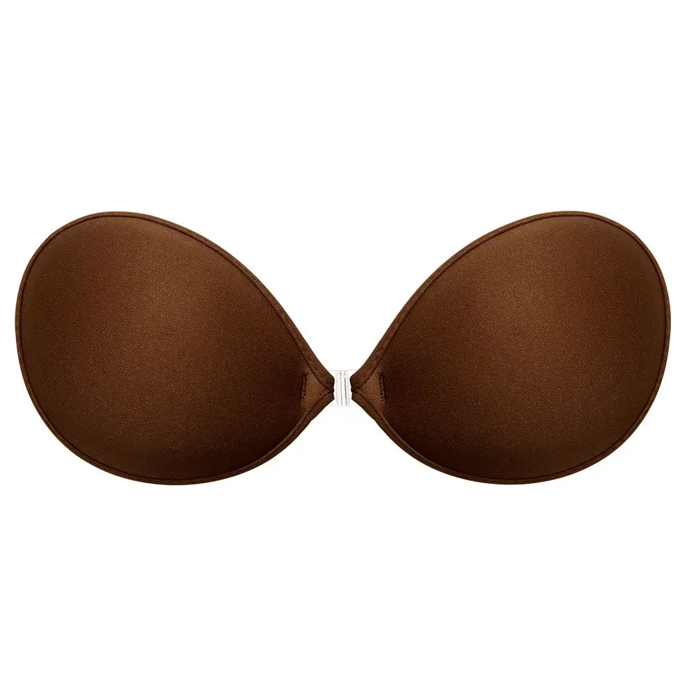 Strapless Adhesive Bra with Contoured Cups and Clear Front Clasp [YQT:ULO-260917-001:9dbd2d96022bd38c]