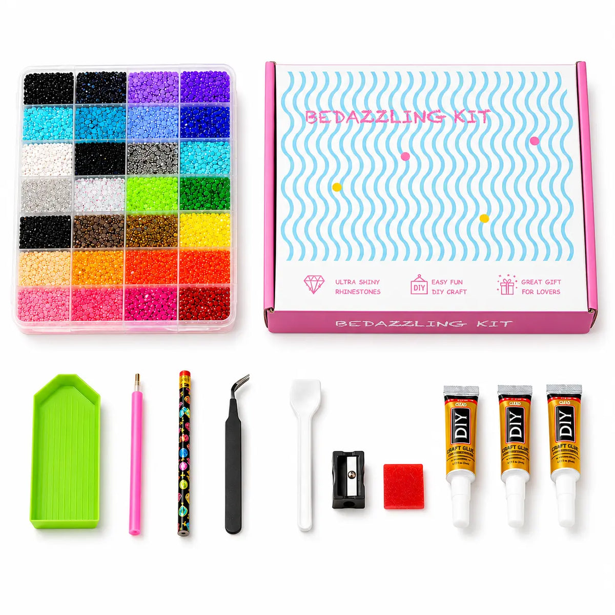 Round Glitter Rhinestone Bedazzling Kit for Nail Art and DIY Crafts [YQT:ULO-260920-004:8d733515b21aed79]