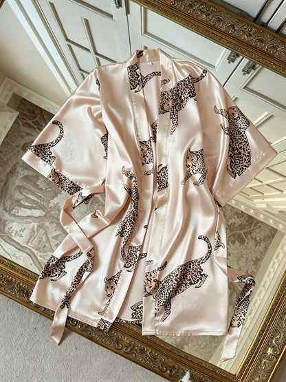 Women's Leopard Print Kimono Robe with Tie Waist and Wide Sleeves [YQT:ULO-260921-001:1bcfcaf085669ae9]