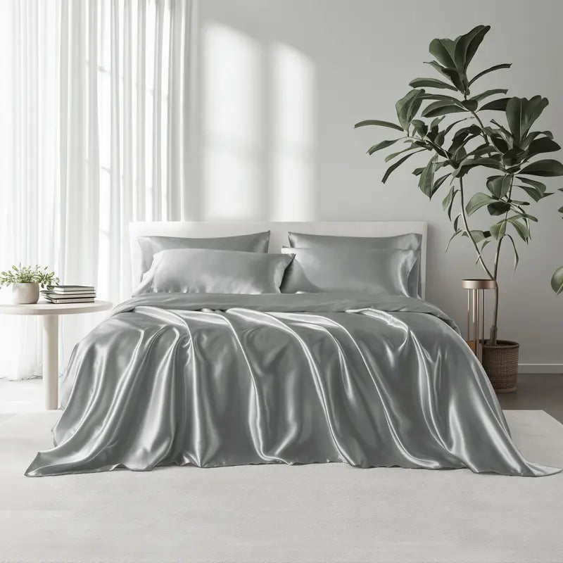 Six-Piece Solid Color Satin Bedding Set with Sheets and Pillowcases [YQT:ULO-261006-007:3c1a617cb5e8f503]