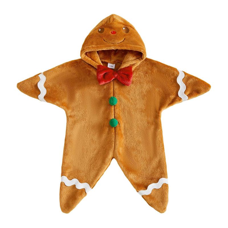 Christmas Star Shaped Hooded Baby Outfit in Gingerbread and Tree Designs [YQT:ULO-261002-002:7340341b1b59d298]