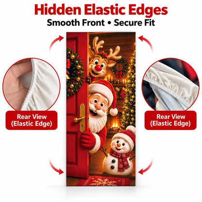 Christmas and Halloween Stretch Fabric Door Cover with Elastic Edges [YQT:ULO-261027-001:e6f0d66dd5a36fa4]