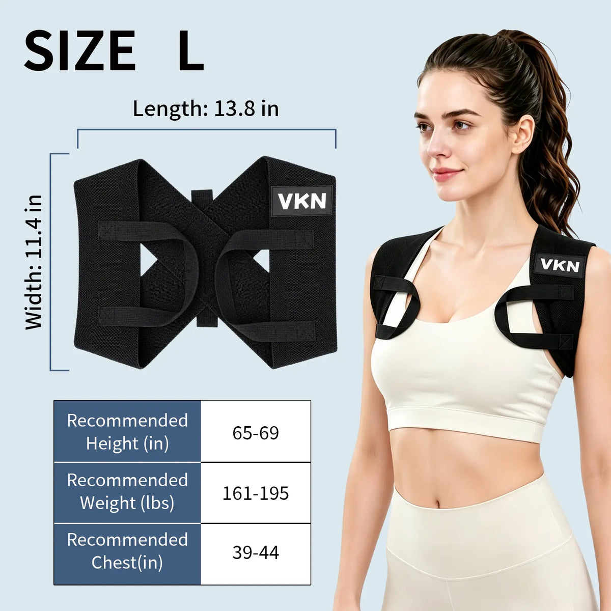 Black Elastic Posture Support Shoulder Straps with Cross Back Design [YQT:ULO-260916-012:ad97586282494698]