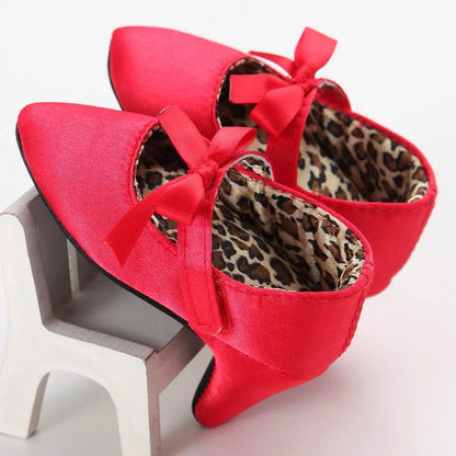 Baby Girl Bow Shoes with Pointed Toes and Decorative Heels for Photography [YQT:ULO-261002-001:0741005fb89d169b]