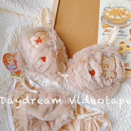 Plush Animal Design Bra and Brief Set in Multiple Colors [YQT:ULO-261017-001:e052a65df65a92dc]