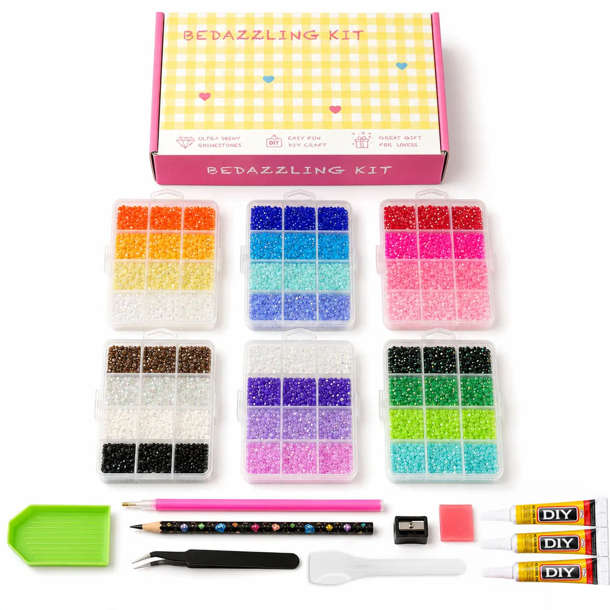 Round Glitter Rhinestone Bedazzling Kit for Nail Art and DIY Crafts [YQT:ULO-260920-004:be14f80585944e65]