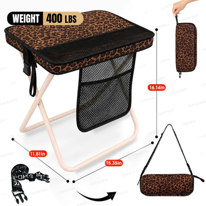 Portable Folding Camping Stool with Mesh Storage Pocket and Carry Strap [YQT:ULO-261029-001:505ba0152e2e35da]
