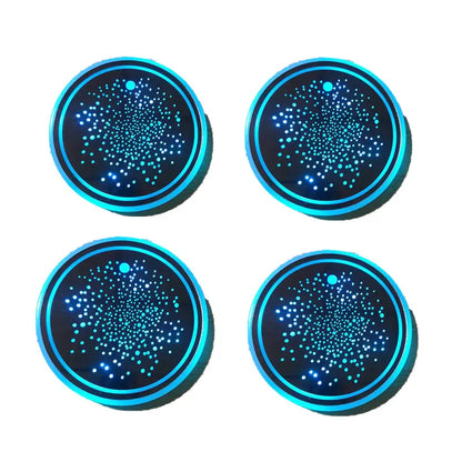 Rechargeable LED Car Cup Holder Coasters with Starry Design and Seven Colors [YQT:ULO-261009-001:33221223e34b9aea]